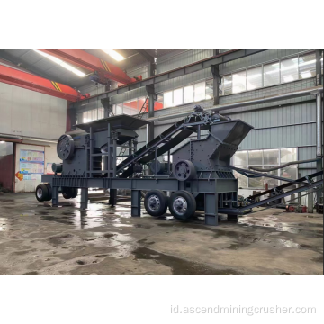 Trailer seluler portabel pabrik layar Stone Jaw Crusher